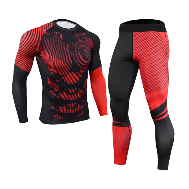 

Top Quality Compression Sports Run Suit Men's Gym Workout Tights Underwear Jogging Skin Care Suit Rashguard Men's Running Suit