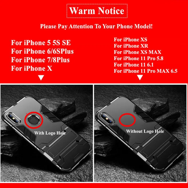 Роскошный защитный чехол-подставка для телефона iPhone 78 6 6S Plus X XS max Гибридный ТПУ +
