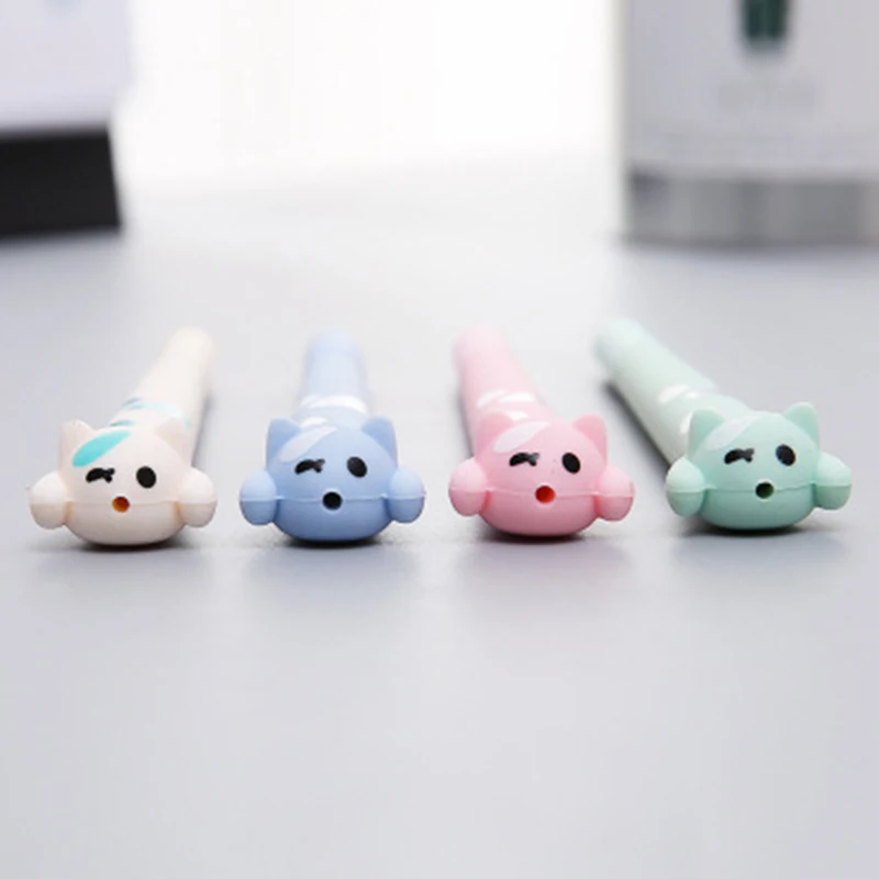 3 шт. гелевые ручки с мультяшным котом канцелярские милые кавайные животные