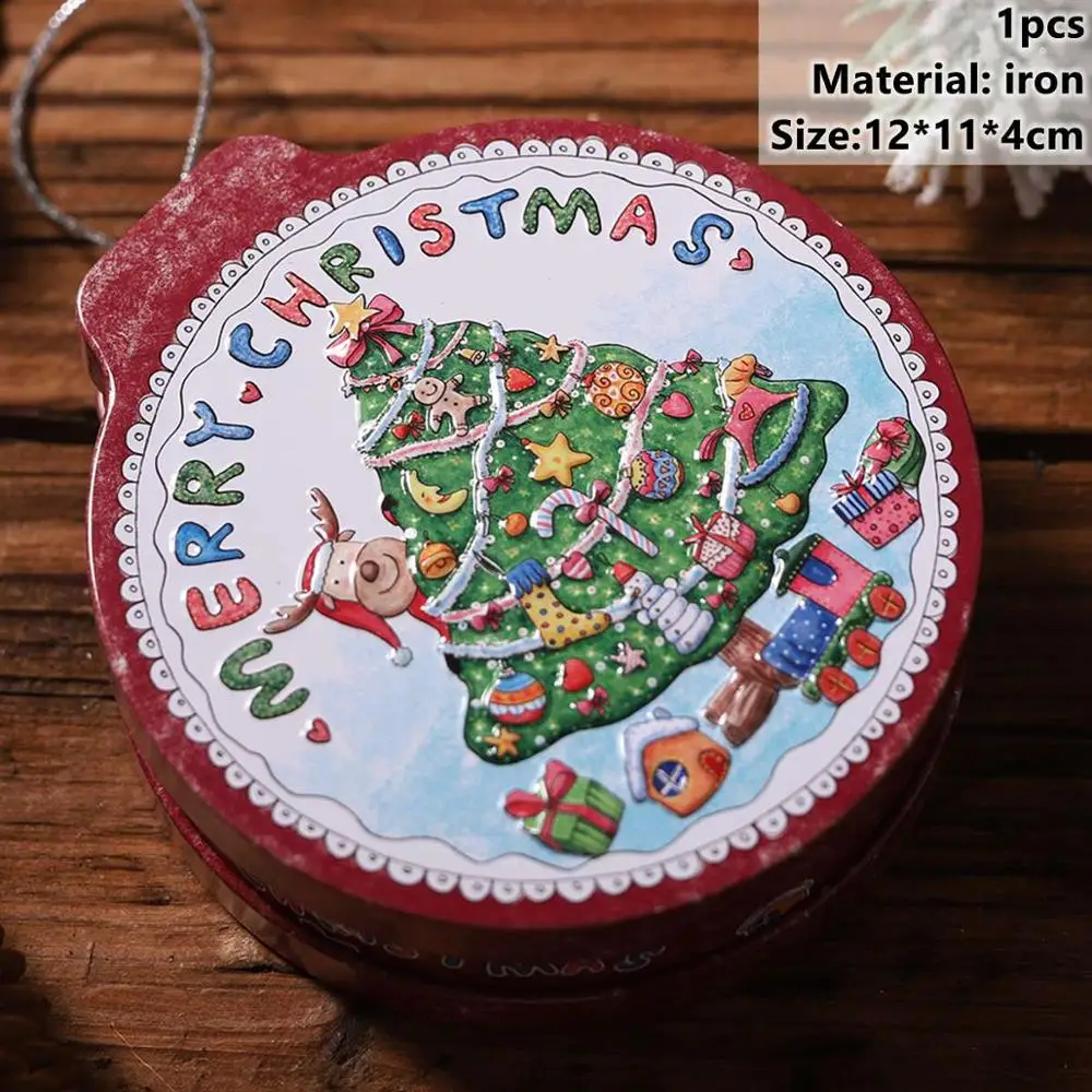 Xmas Boxes 1 Taoup 1 шт. мультяшная Рождественская Подарочная коробка Упаковка металлические рождественские украшения Декор для дома Noel Navidad Санта Клаус рождественские Вечерние - Цвет: Xmas Boxes 1
