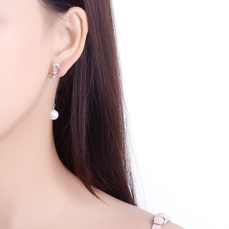 Простые и сексуальные серьги в форме буквы S из искусственного жемчуга 100% дюйма