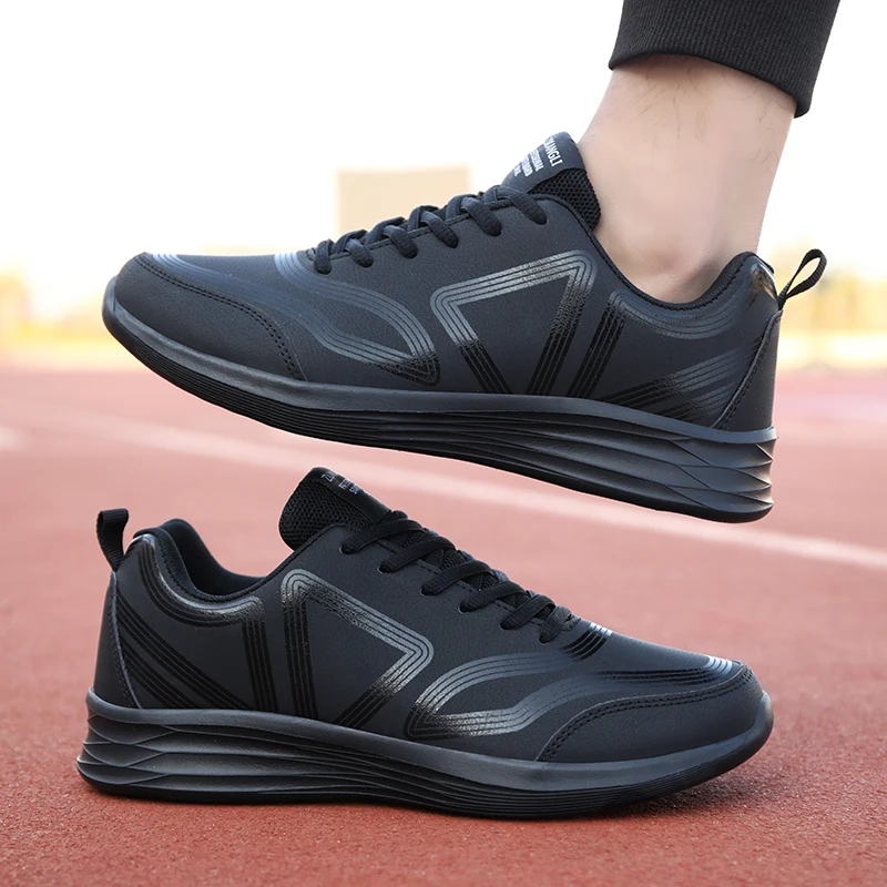 

Spring Autumn Men's Running Shoes Comfortable Men's Fitness Sneakers Black Red Sports Shoes Boys Daily Sport Sneakers
