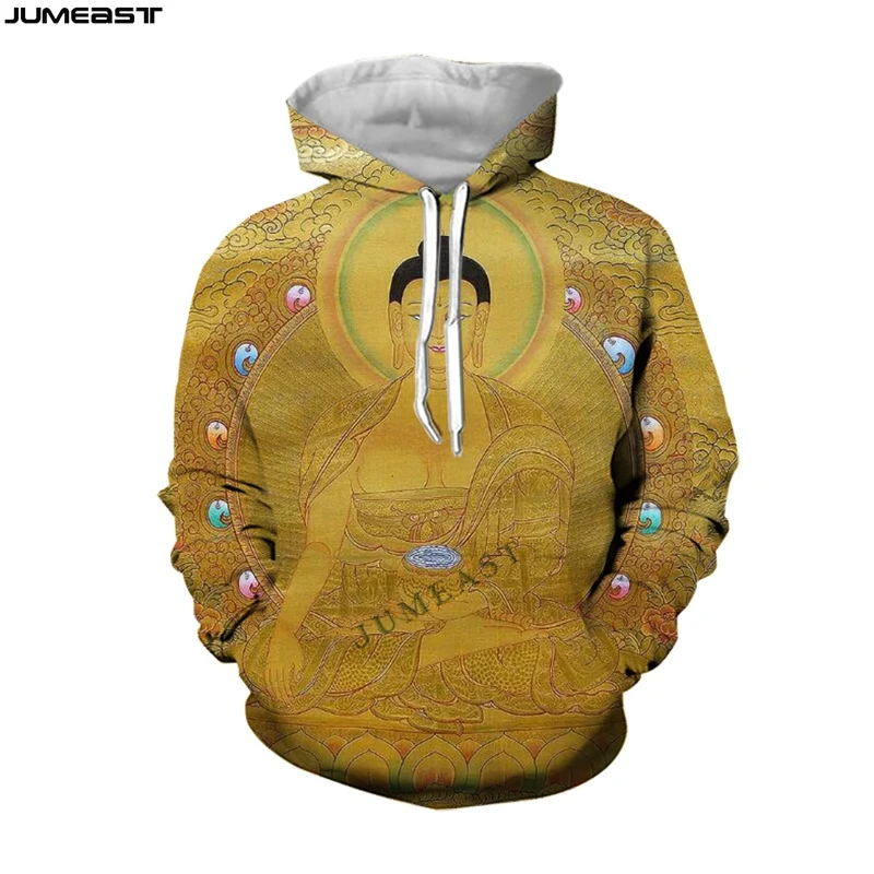 

Jumeast Y2k Men Women 3D Printed Sweatshirt Hip Hop Buddhism Buddha Shakyamuni Long Sleeve Cap Hoody Sport Pullover Hoodies