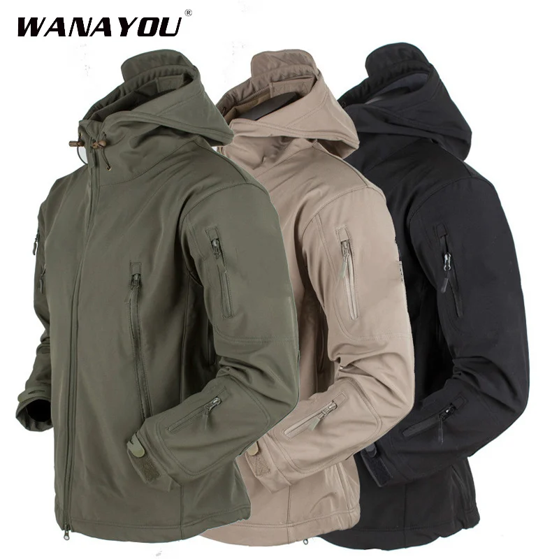 Мужская водонепроницаемая мягкая военная куртка ветрозащитная уличная пилота с