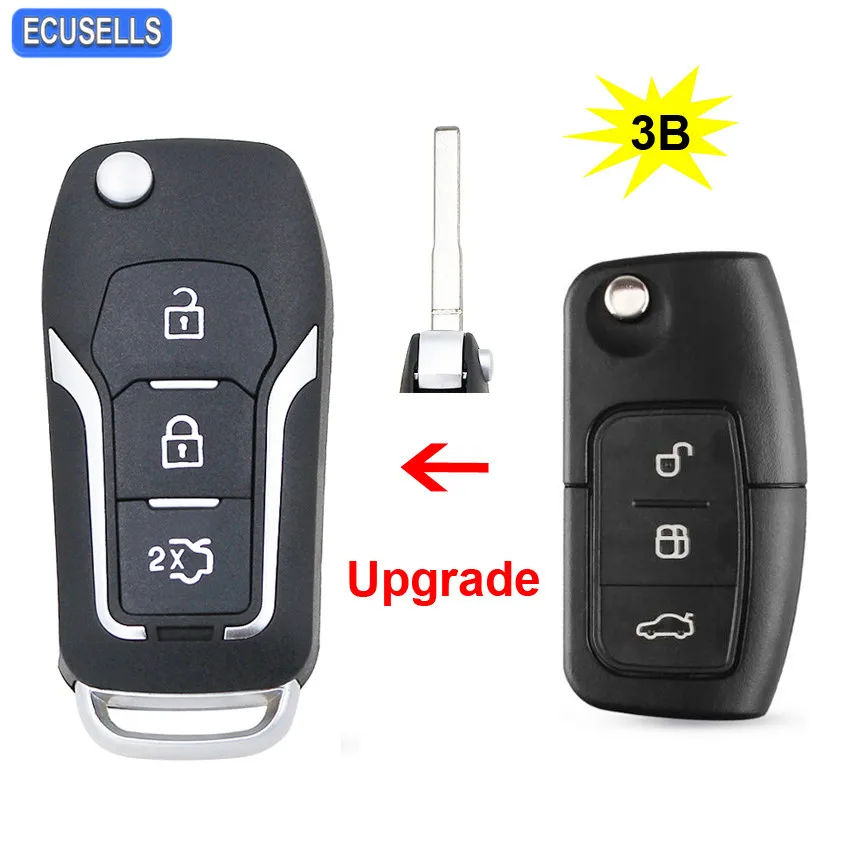Складной чехол для автомобильного ключа пульта с 3 кнопками Ford Focus 2 Mondeo Fiesta C MAX S Kuga
