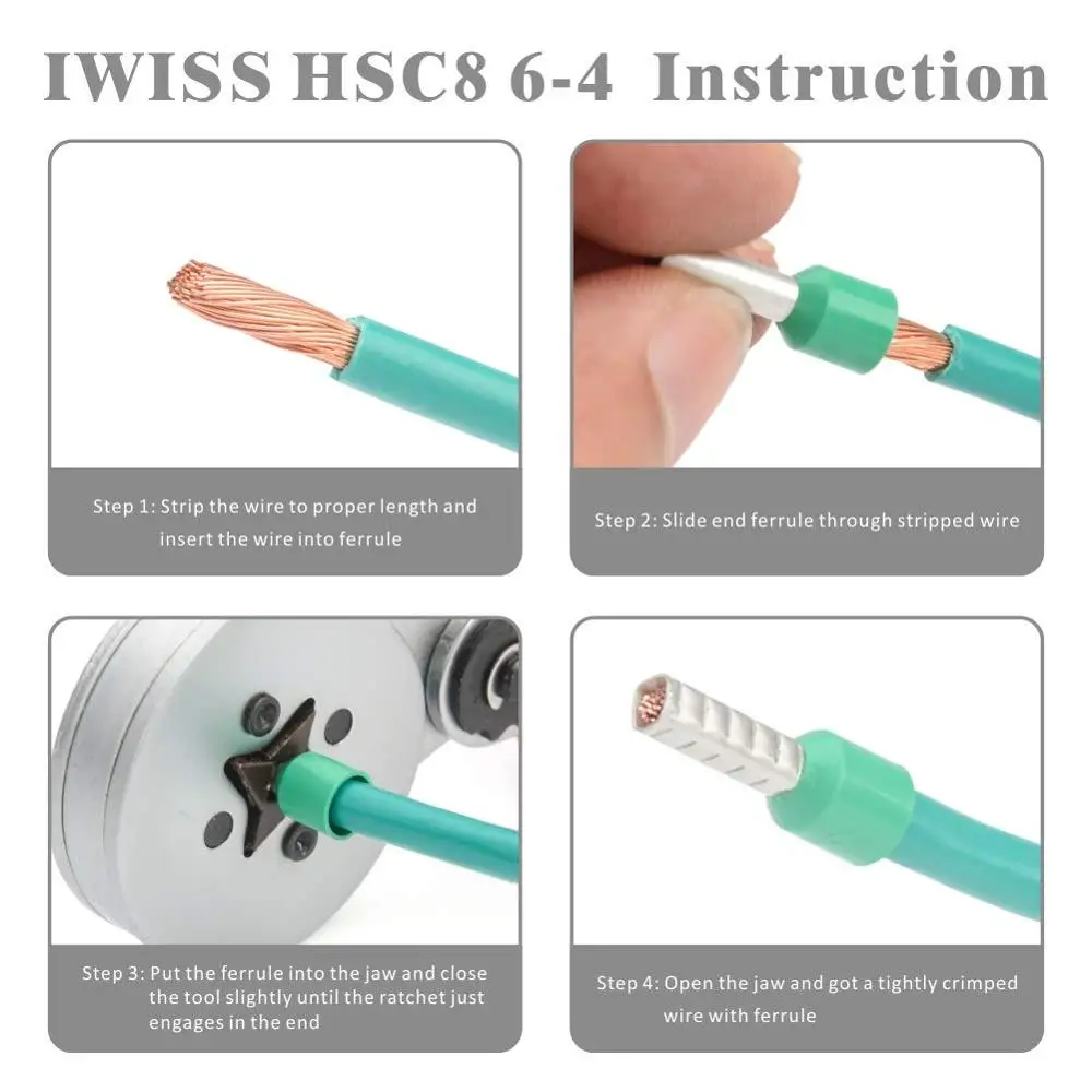 IWISS HSC8 6-4 Набор инструментов для обжима саморегулирующийся трещотка щипцы