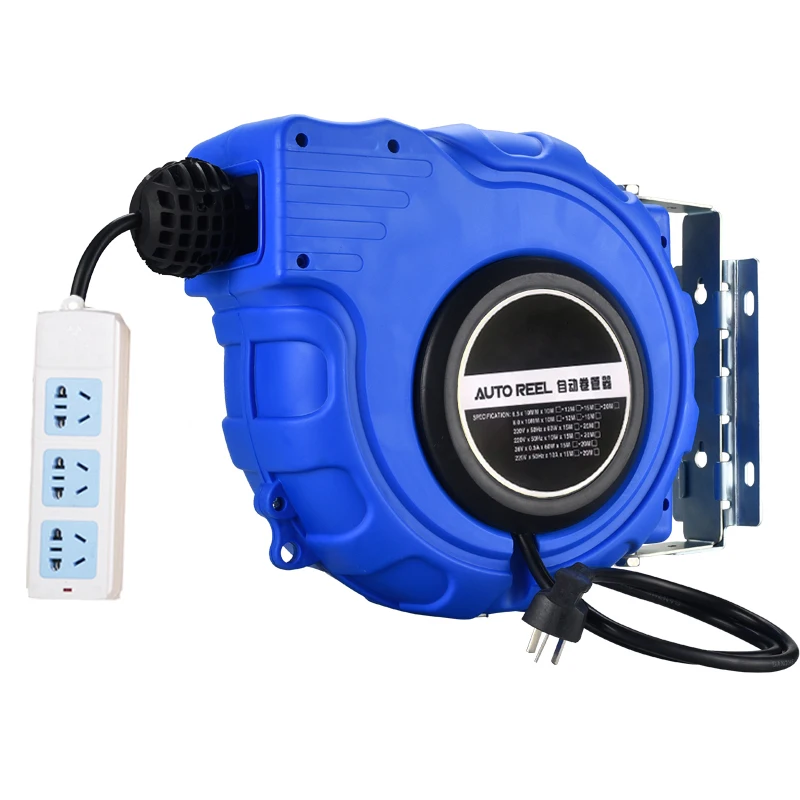 

Automatic telescopic recovery reel hose winding machine electric drum plug 3 core 2*1.5 3*2.5 15 20 m