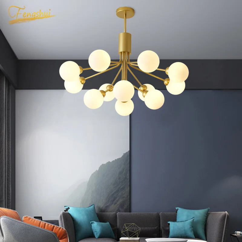 

Postmodern Led Glass Chandelier Lighting Nordic Chandelier Deco Crystal French Luxury Bedroom Living Room Light Lustre Luminaria