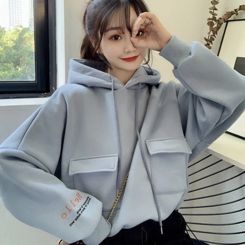 

Sweet Girly Style Autumn/Winter Japanese Soft Sister Cute Fairy Hoodie Gentle Preppy Harajuku Punk Safari Style Girl Plus Hoodie