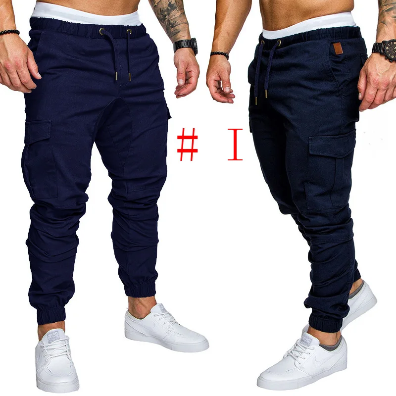 I Новые модные спортивные штаны, Мужские Jogger штаны похудания форма брюки повседневные брюки с эластичным поясом Мужские штаны длинные брюки - Цвет: I