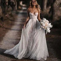 macdugal wedding dress 2021 princess strapless tulle beach bride gown sleeves shiny sexy vestido de novia civil women skirt