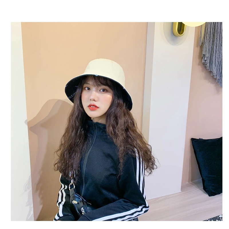 

K176 Women's Bucket Hat Fashion Summer Panamanian Women 2021 Sun Hat For Female Beach Double-Sided Fisherman Hat Visor Basin cap