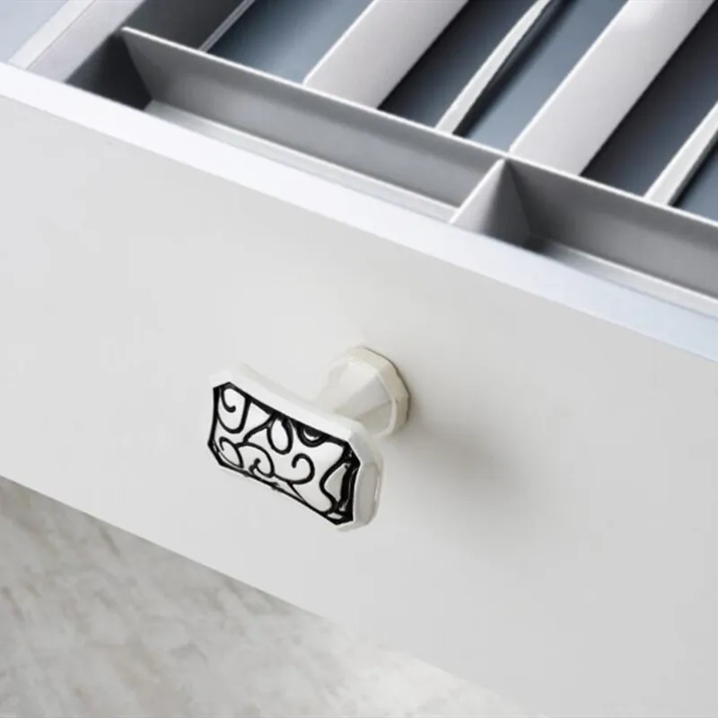 KK & FING Draw черные матовые Серебристые ручки для шкафа из цинкового сплава кухонные