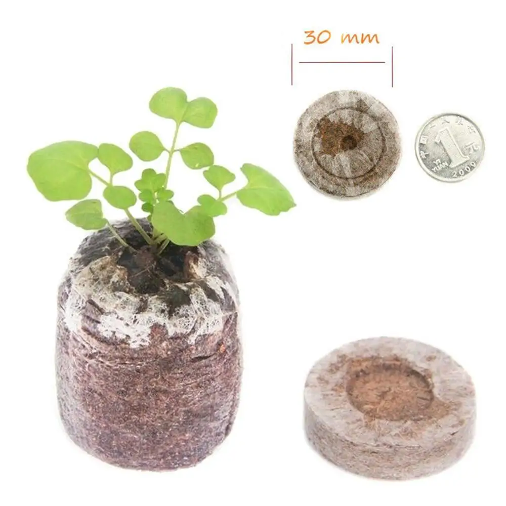 100pcs Seedling Soil Block Tray Nutrition Compression Peat Medium Seed Starter Plugs Transplanting to Garden | Дом и сад