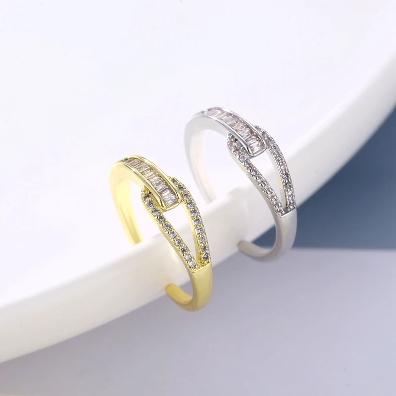

Luxury Gold Color Zircon Opening Rings For Woman 2021 Vintage Sexy Open Ring Party Finger Ring Fashion Elegant Jewelry Gifts