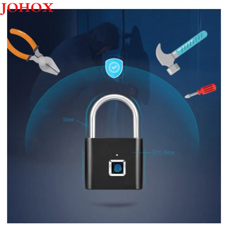 JOHOX-безопасный usb-замок для зарядки без ключа отпечаток пальца смарт-замок