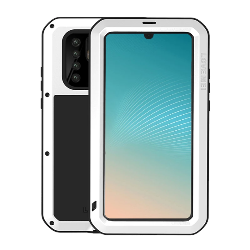 White Алюминиевый металлический защитный чехол для huawei P30 Pro, ударопрочный водонепроницаемый чехол на весь корпус с Gorrila, стеклянный чехол для huawei P30Pro, чехол-броня - Цвет: White