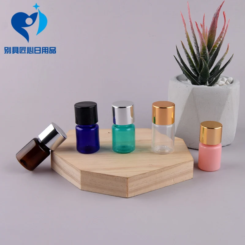 1 шт 5 мл многоцветная ПЭТ Гальваническая золотистая/серебряная крышка винта