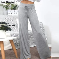 womens pants clothes capris wide leg plus size classic baggy cropped trousers high waist leg width solid color loose casual