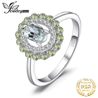 jewelrypalace genuine round peridot oval green amethyst 925 sterling silver ring for women fashion statement gemstone rings