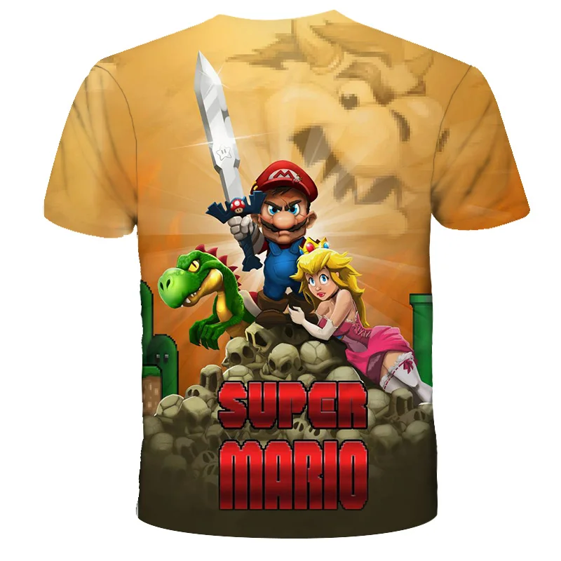 

Cartoon mario bro Printing Toddler Kids T-shirts Kids Anime Funny Summer Tees Boys / Girls Tops Baby Clothing 4-14T kids