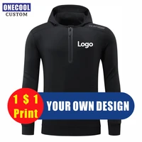 new casual sport half zipper hoodie custom logo print personal design embroidery text picture brand coat onecool