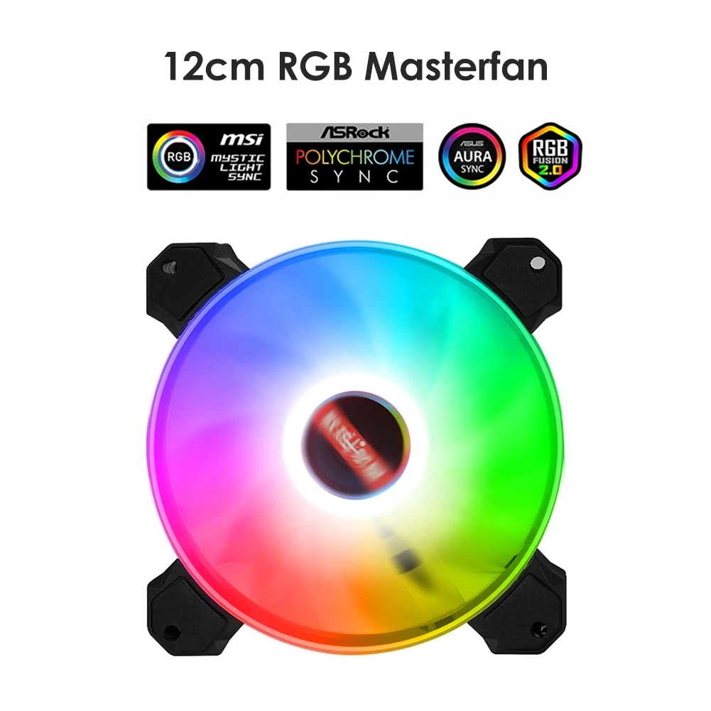 

Бесшумный охлаждающий вентилятор RGB ARGB с 2 гидравлическими подшипниками, 120 мм