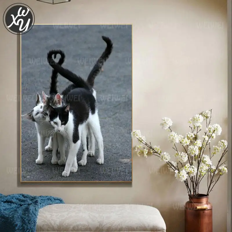 Кот с кудрявым хвостом алмазная живопись для взрослых 5D милая фотография вышивка