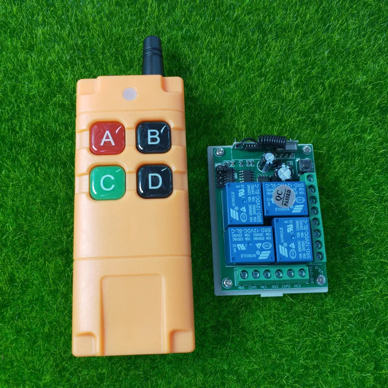 Industrial de Longa Remoto sem Fio Distância Interruptor Controle Carro Elétrico – Motocicleta Farol Chifre Transmissor Dc12v 4ch rf