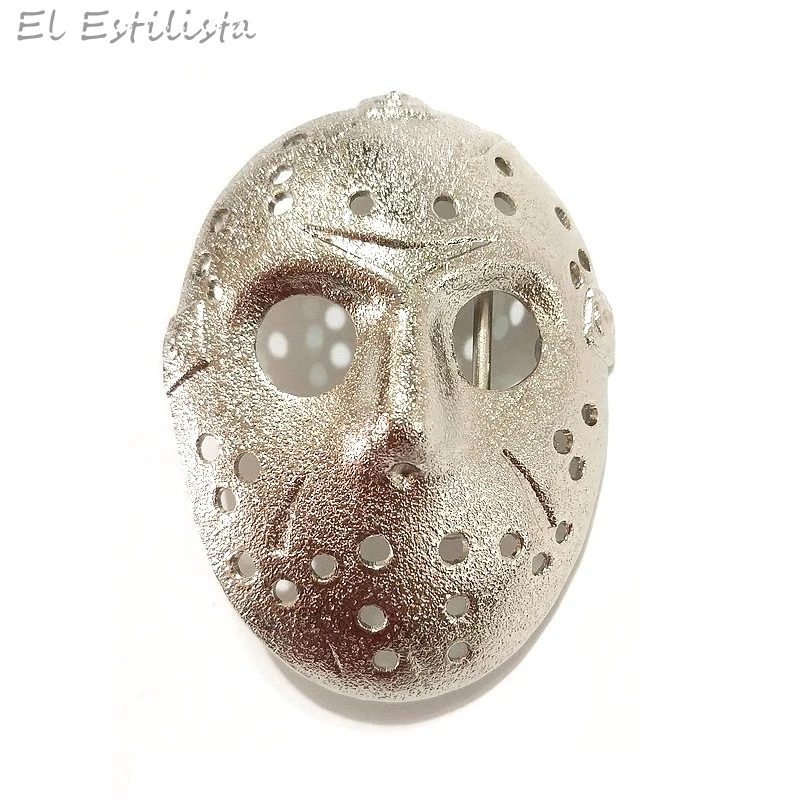 Серебристая металлическая пряжка для ремня Джейсона вурхеса мужская маска из