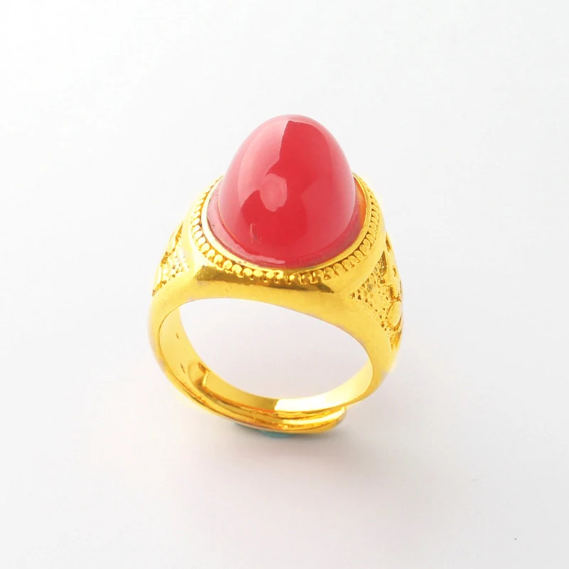 Finger-Ring Male Jewelry jewelry 24k gold color trendy men's Ring travel party women wedding Rings accessories Luxury adjustable |