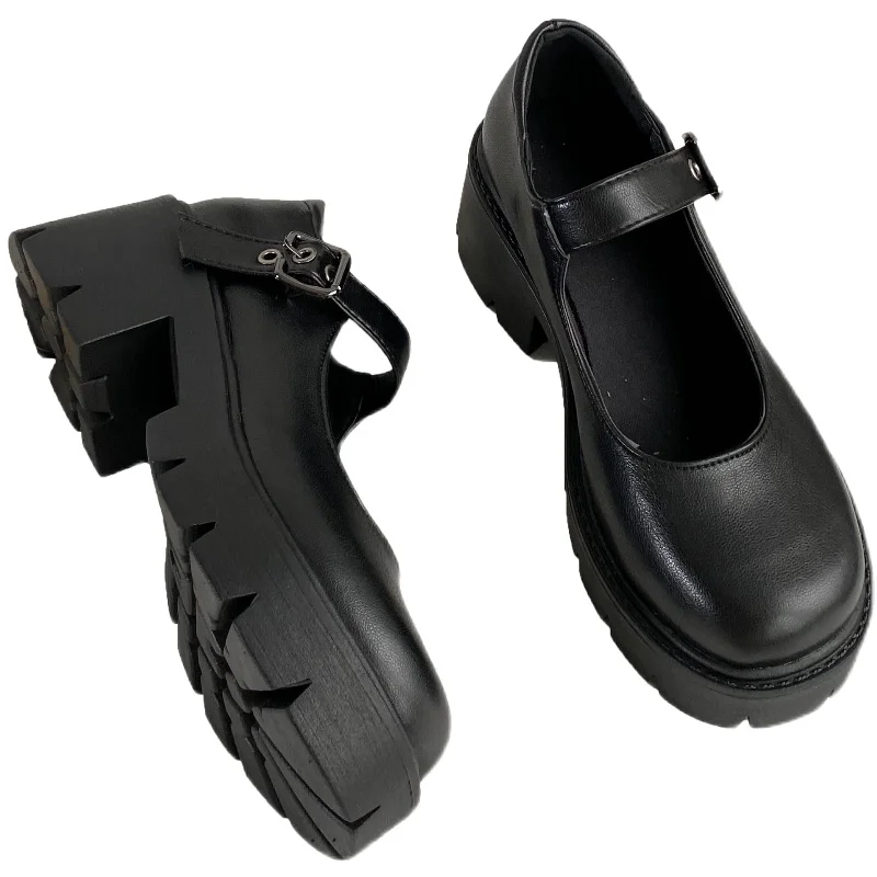 

Small leather shoes British style retro high-heeled Mary Jane single shoes Japanese style trend college style platform shoes
