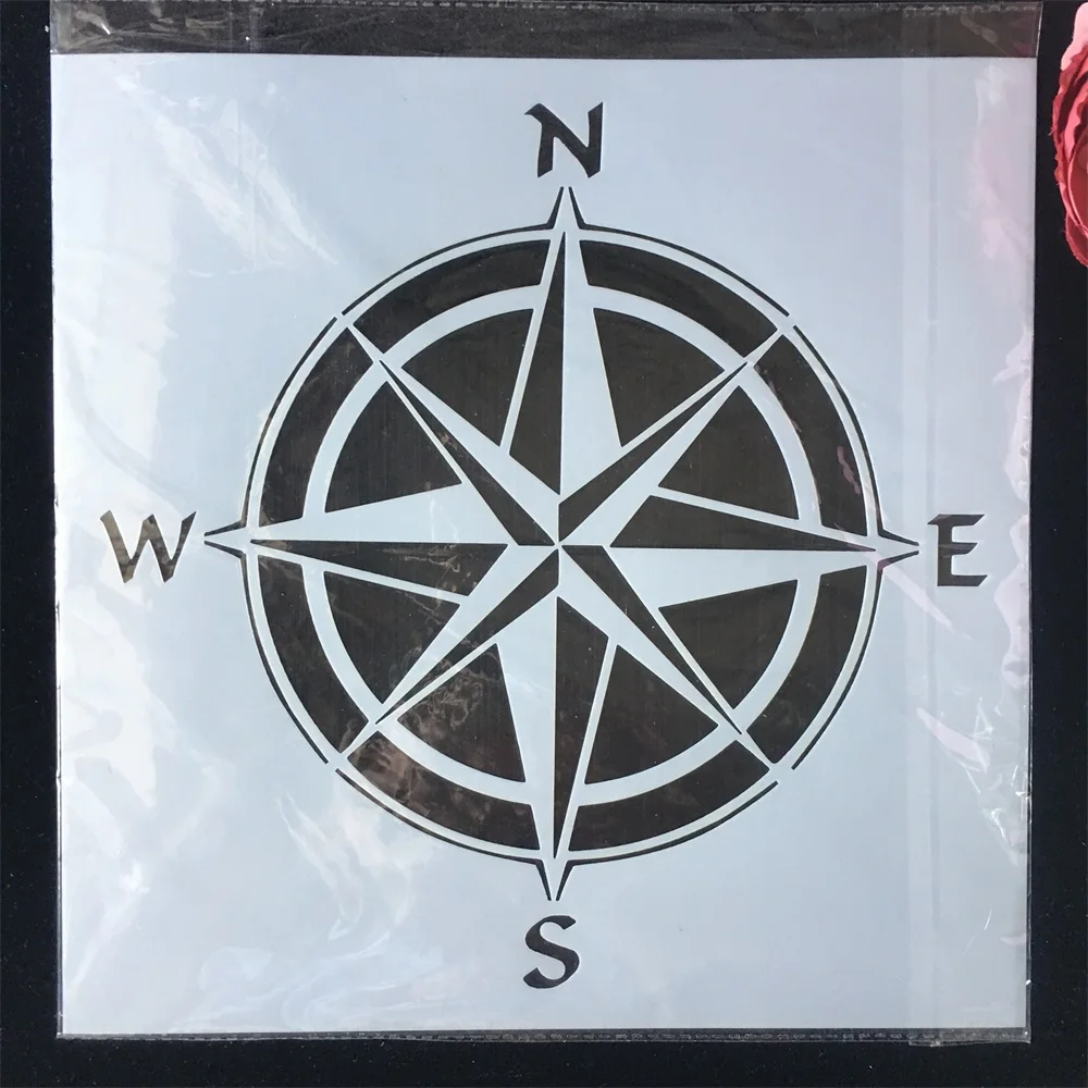 

12*12inch Big Compass Navy DIY Layering Stencils Wall Painting Scrapbook Coloring Embossing Album Decorative Template