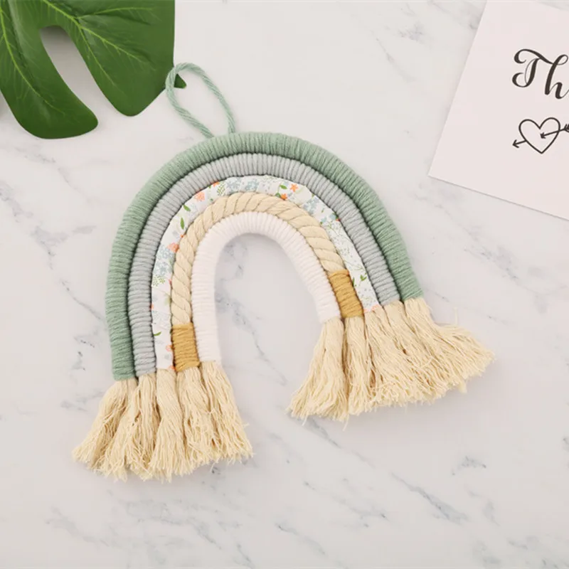 Ручная работа макраме Радужный гобелен подвеска для украшения детской комнаты