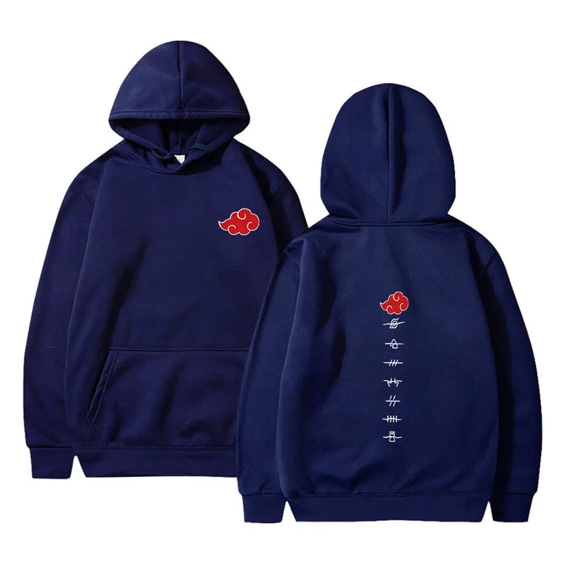 

Japanese Anime Akatsuki Men's And Women's Printed Hoodies, Symbols With Clouds, Japanese Hoodies, Streetwear Itachi