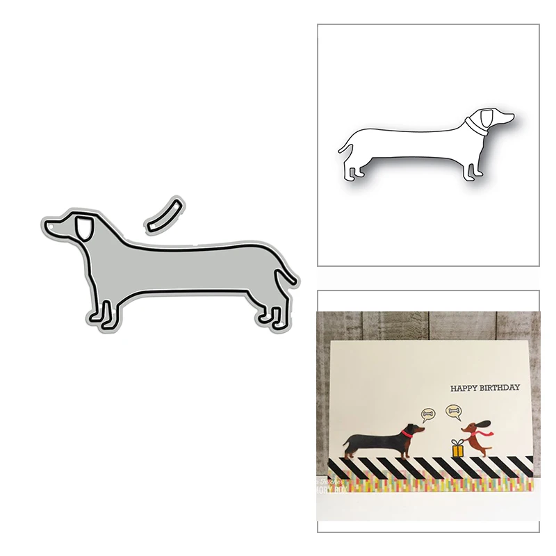 

Новинка длинные металлические Вырубные штампы с изображением таксы собаки 2020 для рукоделия скрапбукинга декоративные и изготовления карт ...