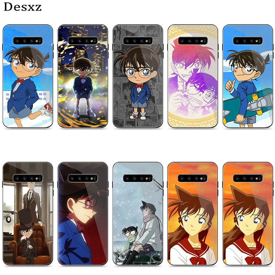 Стеклянный чехол для телефона Samsung A10 A20 A30 A40 A50 A60 A70 S7 Edge S8 S9 S10 Plus Detective Conan |