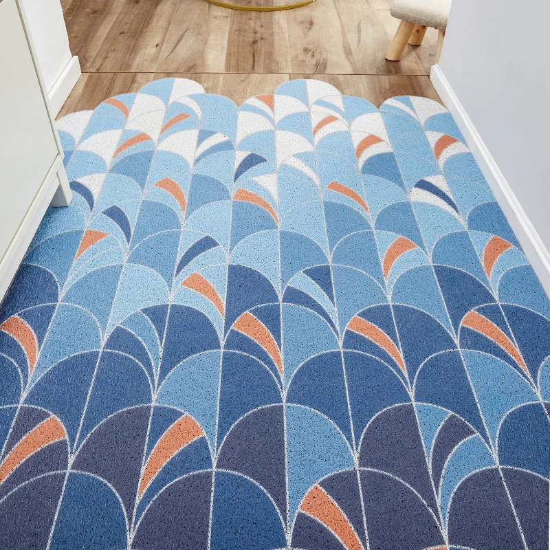 Скандинавский Овальный цветной коврик для двери с узором ковер домашний спальни