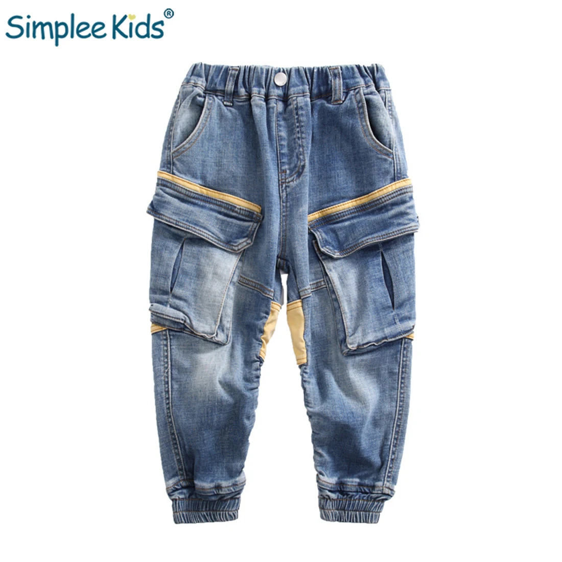 Simplee/новые детские джинсы штаны-шаровары с большим карманом весенне-осенняя
