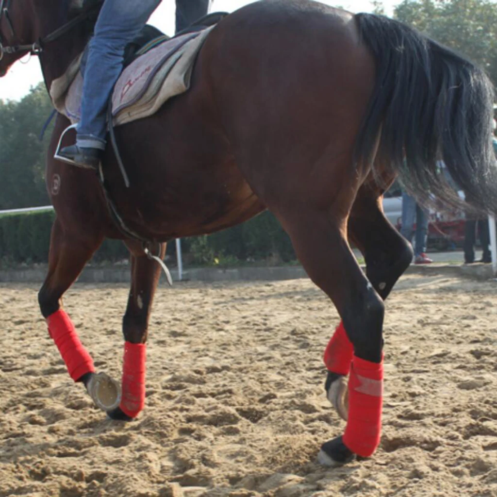 

4 шт. Прочные мягкие флисовые повязки на ножки для конного спорта, повязка для лошадей, Гоночное оборудование для лошадей