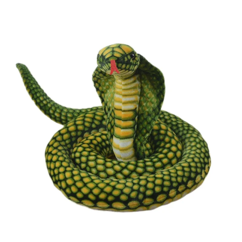 

New 110" Green Snake King Cobra Plush Toy 2.8m Stuffed Emulational Anaconda Doll christmas toys for children PP Cotton Unisex