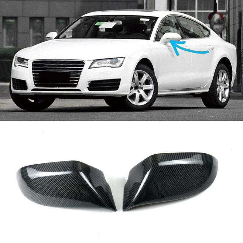 

Real Carbon Fiber Mirror Cover Rearview Side Mirror Cap S Line for - A7 2011-2018