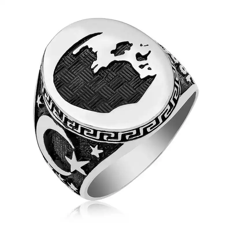 

Silverlina Silver Ataturk Skyline Men 'S Ring