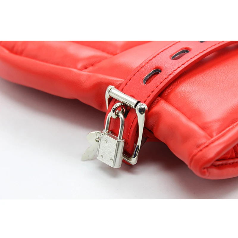 Взрослые игры Блокировка готические Варежки перчатки собачья лапа кожа бондаж