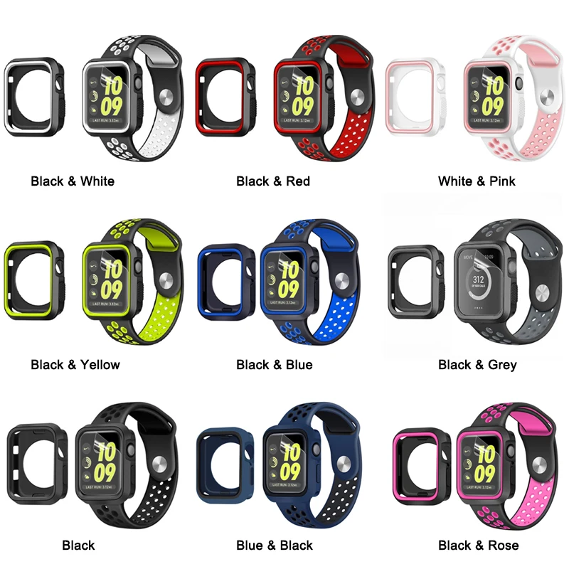 Стильный чехол для Apple Watch 4 5 40 мм 44 мм защитный чехол для iWatch 3 2 1 38 мм 42 мм аксессуары для протектора экрана