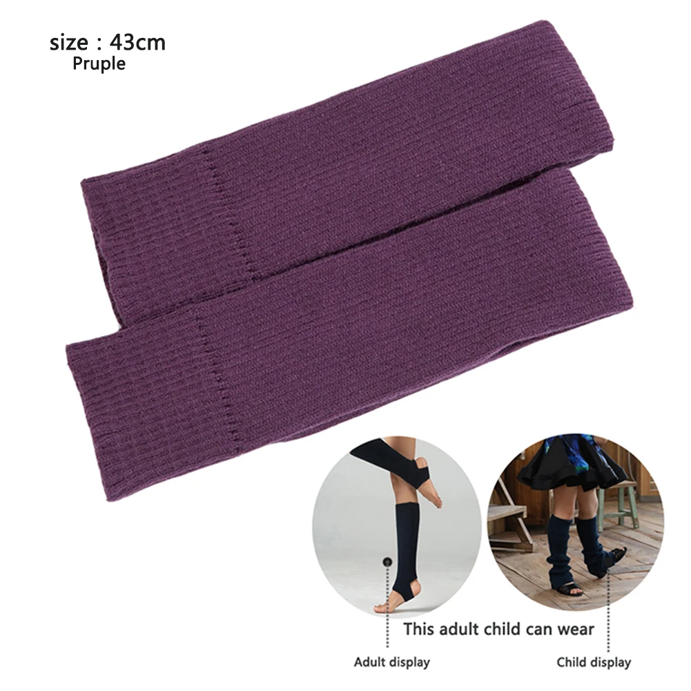 Purple 43cm Женские носки для йоги, вязаные гетры, носки для обуви, чехол для тела для спортзала, фитнеса, танцев, балета, упражнений, носки, Новинка - Цвет: Purple 43cm