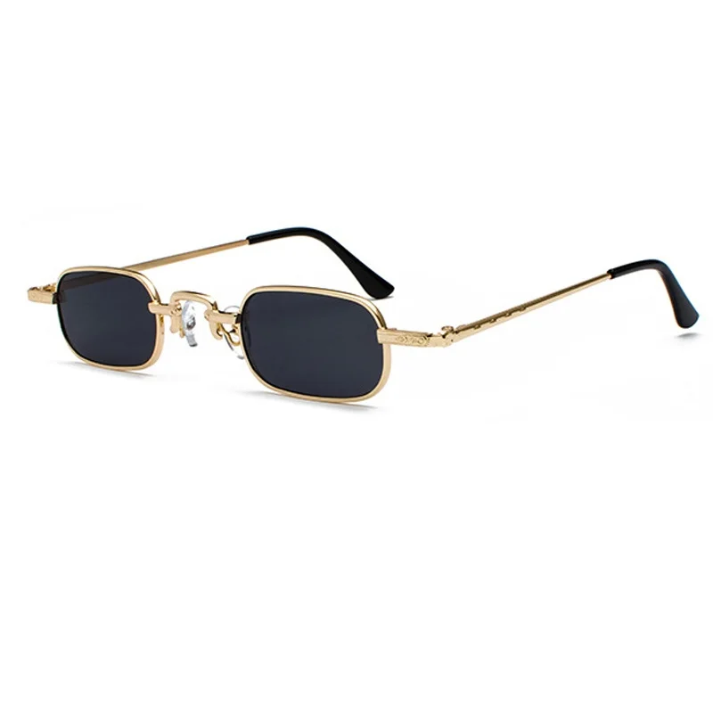 Очки солнцезащитные для мужчин и женщин, винтажные брендовые дизайнерские солнечные очки в металлической оправе, квадратной формы
