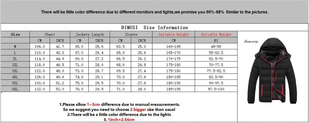

DIMUSI Winter Men Jacket Casual Mens Cotton Thick Warm Parkas Hoodies Male Outwear Thermal Windbreaker Jackets Clothing 6XL