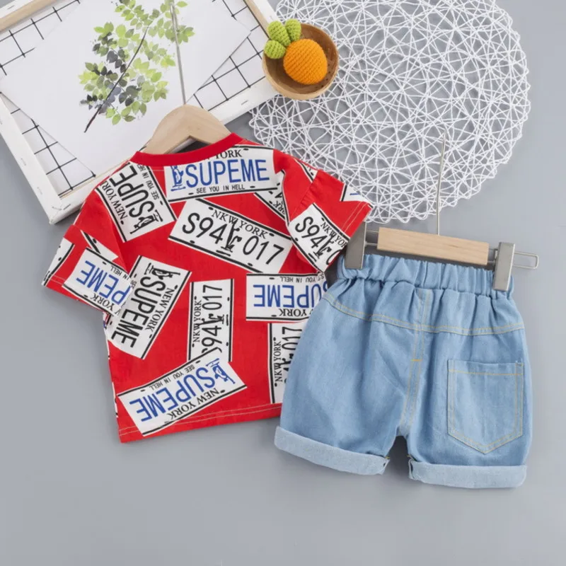 

Fashion New Summer Baby Girls Clothes Children Boys Cotton Letter T-Shirt Shorts 2Pcs/set Toddler Casual Costume Kids Tracksuits