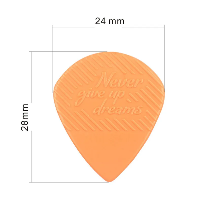 100 шт./лот гитарные Pick Never Give Up Dreams 1 5 мм Thinckness черный/оранжевый|guitar pick material|pick acoustic